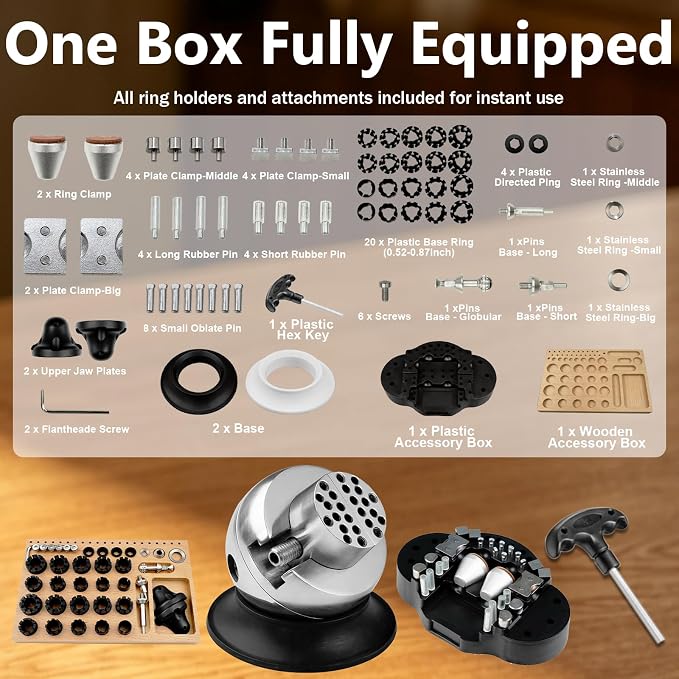 DZQ 71 Pcs 3 Inch Jewelry Ball Vise Tool Kit with Ring Making Accessories