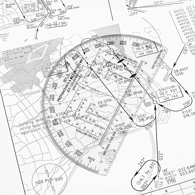 CYA Military Map Protractor for Land Navigation, Military Style UTM/MGRS Coordinate Scale, 6" RA