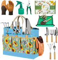 Garden Tool Set, 10 PCS Gardening Essentials, Stainless Steel Garden Hand Tools with Tote Bag, Well-Designed Gardening Supplies Kit Gifts for Women Men Gardeners