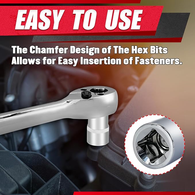 EACELIY 92PCS 1/4” 3/8”and 1/2” Allen and Bit Socket Set,Drive Torx/Tamper Proof Torx/Hex, S2 Steel &CR-V,SAE & Metric
