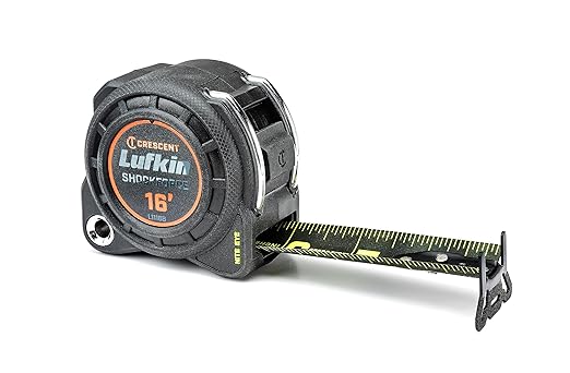 Crescent Lufkin 1-3/16" x 16' Shockforce Nite Eye G1 Dual Sided Tape Measure - L1116B