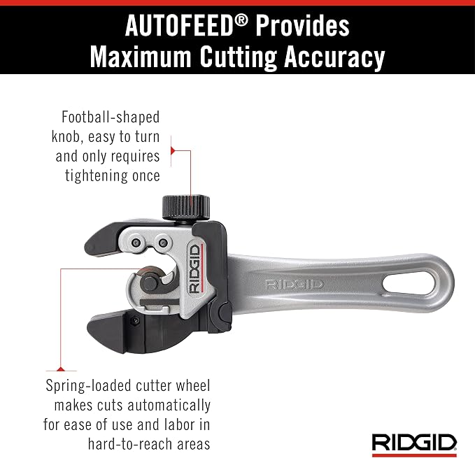 RIDGID 32573 Model 118 2-in-1 Close Quarters Tubing Cutter for 1/4" to 1-1/8" Copper, Brass, and Aluminum Tubing, Compact_tubing cutter with AUTOFEED (Pack of 3)
