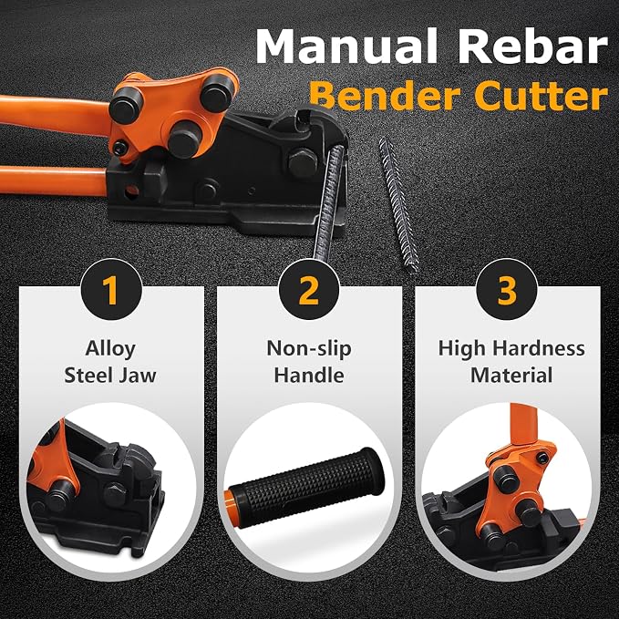 LOSCHEN Manual Rebar Cutter and Bender,for Construction Site and Home-use,Removable Rebar Shears, Rebar Bending Machine, Bending and Cutting Rebar up to 5/8 Inch
