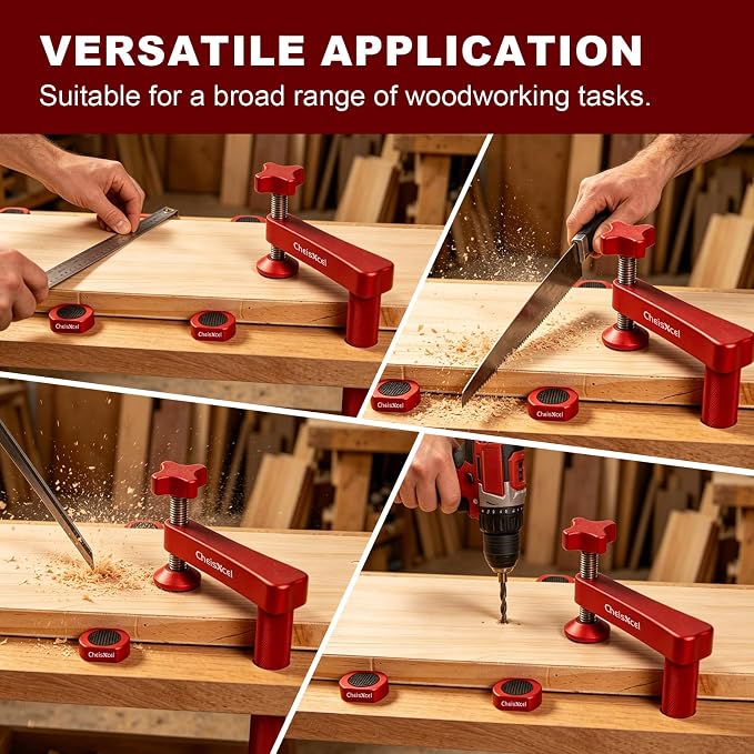12pc 3/4" Bench Dog Clamp Detachable Extended Rod for Woodworking