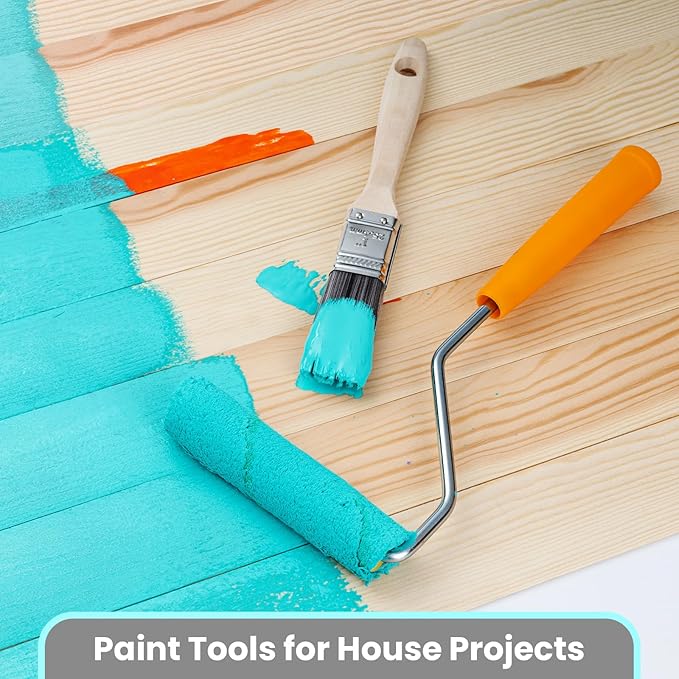 Paint Roller Covers, 25 Pack, 4 Inch 3/8" Nap Mini Microfiber Roller Covers for Painting, Roller Brush Covers, Small House Painting Supplies for Walls, Ceilings, Trim & DIY Projects