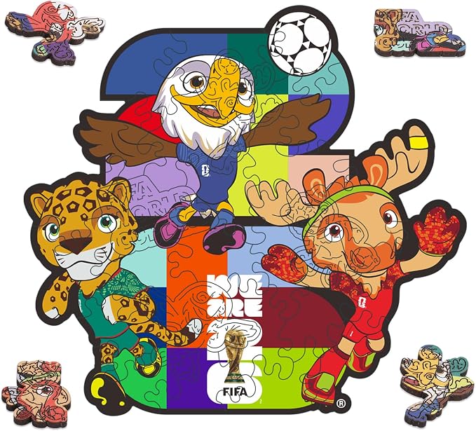 FIFA World Cup 2026 Zayu, Clutch & Maple 26PCS Wooden Pocket Puzzle
