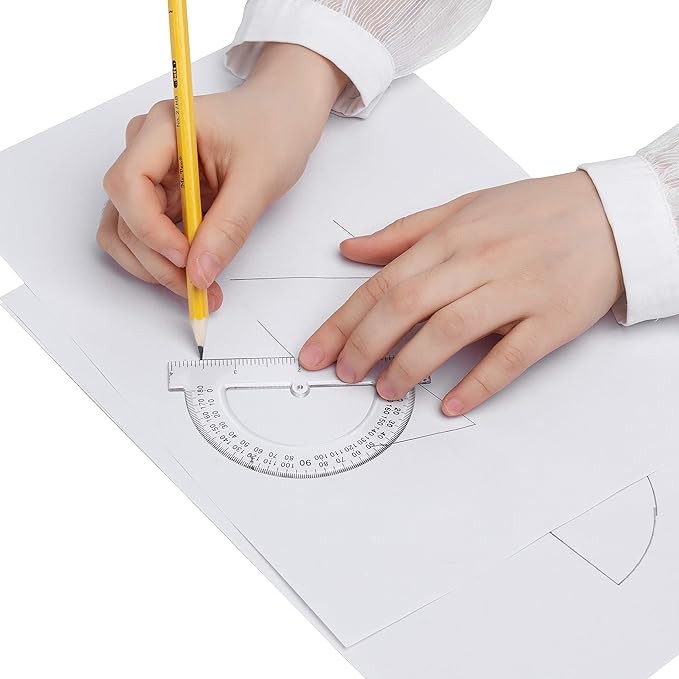 Mr. Pen- Protractor Set, 4", 3 Pack, Clear Plastic Protractors for Measuring Angles, 180° Small Protractor for Students, School, Math, Geometry, Drafting & Technical Drawing
