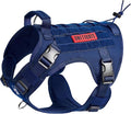 OneTigris Tactical Dog Harness No-Pull Service Vest for Medium Large Dogs | Military 1000D Pullable Nylon, Service Dog Vest with Hook & Loop Panels, Easy On & Off for Walking Hiking Training Brown M