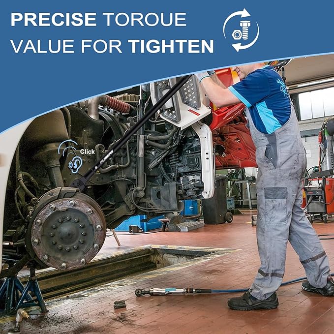 High Torque Wrench 3/4 Inch 100-700 ft, 3/4 Torque Wrench for Car, Truck, Tractor, Accuracy ± 3% Two Directions Adjustable 48 Teeth Precision Instruments Wrenches