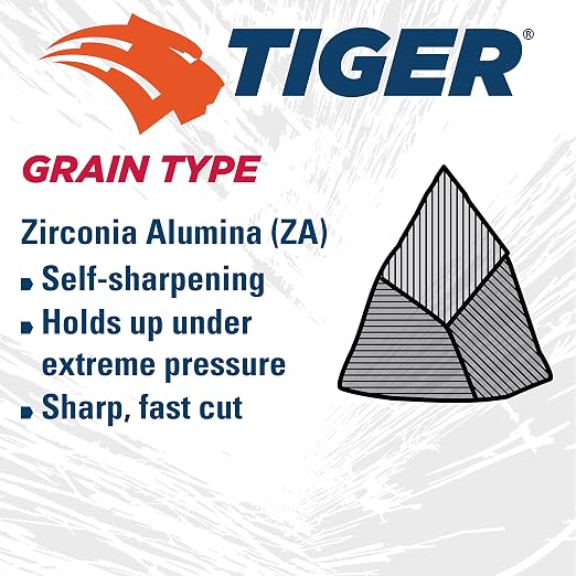 Weiler 58005 4-1/2 Inch Cutting Wheel, Tiger Zirc Steel/Metal Ultracut 1 mm Fast Cut & Long Life High Performance Thin Cutting, 1mm Z60T Type 1 7/8" Arbor, Pack of 50