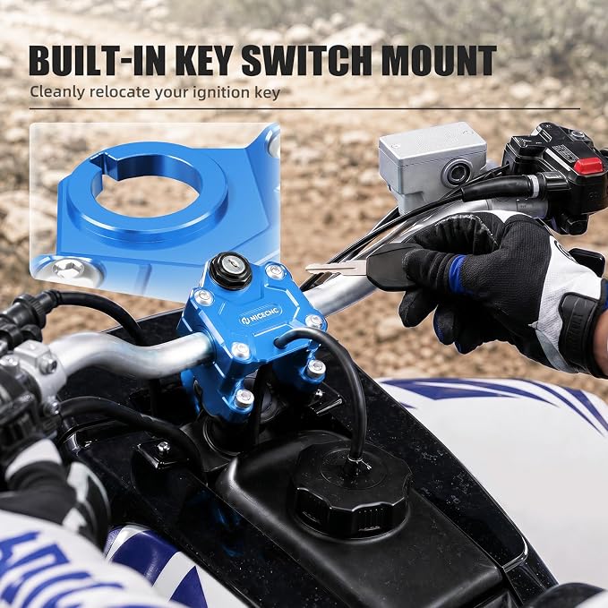 NICECNC Handlebar Clamp Compatible with Yamaha Banshee 350 YFZ350 1987-2006,Blue