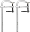 MAXPOWER 2-Pcs 12-inch F Clamp, 4-3/4" Throat, Forged Full Steel Bar Clamp