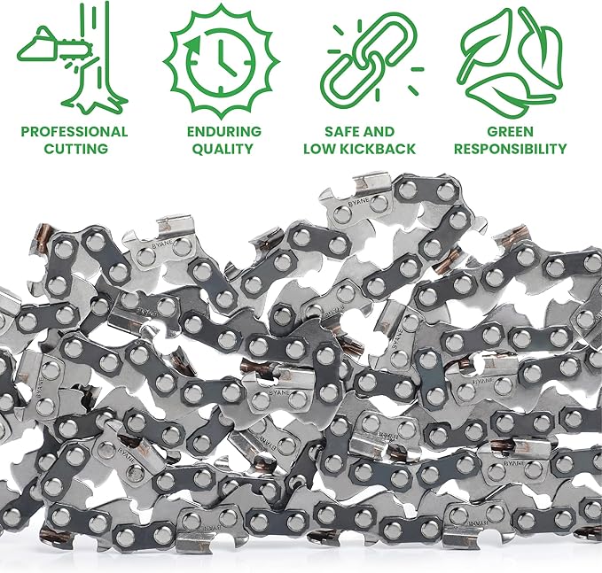 BYANE 16-Inch Carbide Chainsaw Chain 3/8"LP Pitch .043" Gauge 55 DL | Fits Stihl MS170, MS180C, MS192T, and HT131 Pole Saws (Replaces 61PMM355, R55)