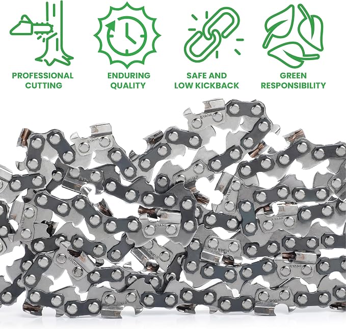 BYANE 20-Inch Carbide Chainsaw Chain 3/8" Pitch .050" Gauge 70 Drive Links | Fits Echo CS590, Poulan PR5020, and Craftsman Chainsaws
