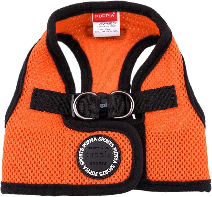 Puppia Soft Vest Dog Harness Step-in Padded Mesh No Choke No Pull Comfortable Walking Running Training for Small Medium Large Dogs, Orange, XXX-Large