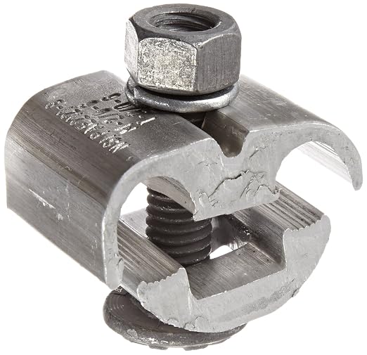 NSI PAE2121-9 Extruded Aluminum Parallel Groove Clamp, 6 sol - 2/0 str, 6-2/0 ACSR, 0.162"/0.447" Wire Diameter Range, 0.162"/0.447" Bolt Range, 3/8" Size, 1-11/16" Width, 1-3/8" Length