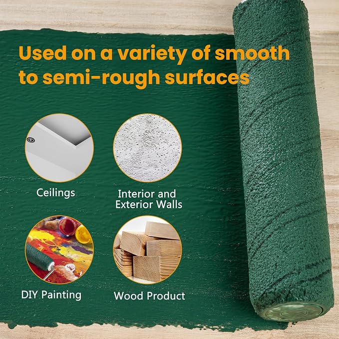 Paint Roller, 20 Pack Microfiber Paint Roller Covers 9 Inch, Large 9 Inch Paint Rollers for Painting Walls, Covers for Paint Roller Kit