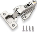 DecoBasics (100 PCS) Full Overlay Soft Close Cabinet Hinges for Kitchen Cabinets - 105° Face Frame Concealed Cabinet Door Hinge -3 Way Adjustability -Clip on Plate & Matching Screw 4 Easy Installation