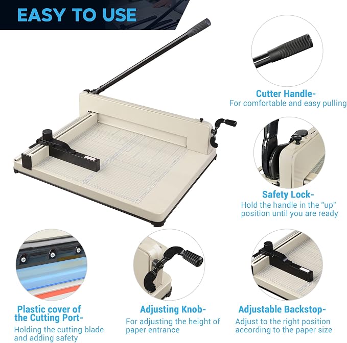 Yescom Paper Cutter Heavy Duty 17" Blade A3 Large Industrial Guillotine 400 Sheets Cutting Cardstock Trimmer