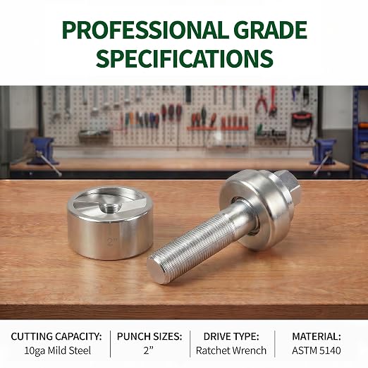 Knockout Hole Punch Driver Kit, 2" Slug-Buster Knockout Electrical Conduit Hole Cutter Set Manual KO Tool for Electrical Conduit & Panels