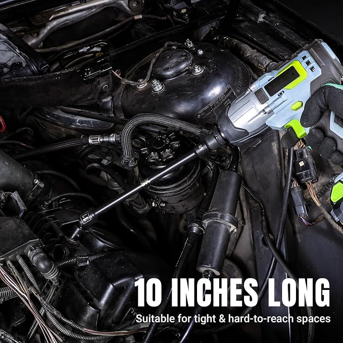 SK 3/8'' Drive Pinless Universal Impact Extension Socket Set, CR-Mo Steel | 360° Swivel, Metric 6-Point 10-19mm Wobble Socket, 10-Piece, Exceeds ANSI/ASME by 1.3X Torque, 10'' Long Reach Torque Saver