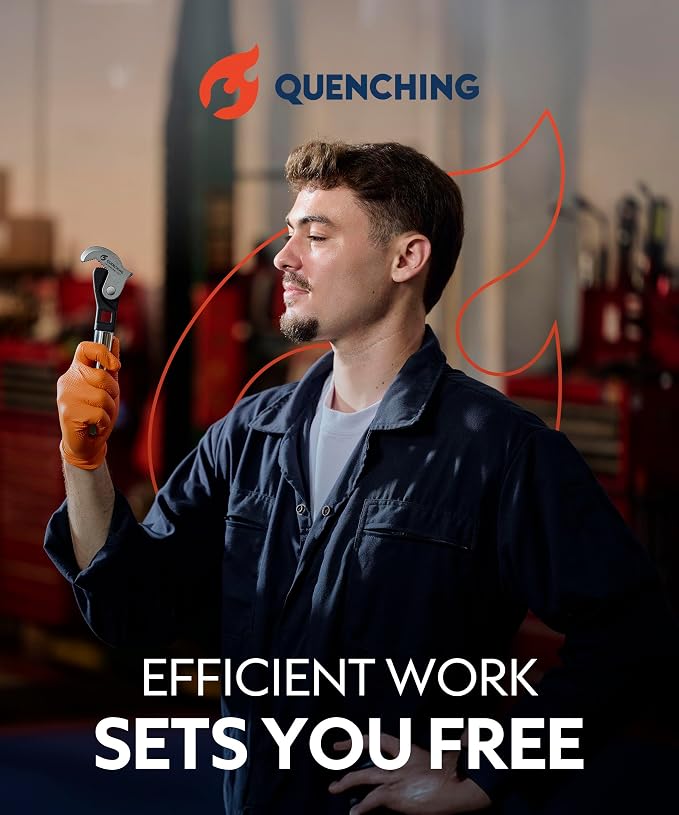 QUENCHING Self-Adjusting Crowfoot Wrench Set – 2-Piece Kit Fits 3/8", 1/2" Drives, Covers 8–32mm, Replaces Multiple Fixed-Size Wrenches