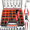 324Pcs 65Mn Steel Spring Band Hose Clamp Kit - 23 Sizes (6-38mm) Constant Tension Pipe Clip with Swivel Jaw & Hose Removal Pliers, Tweezers for Fuel Line, Coolant, Vacuum, Silicone Hoses & Air Tube ﻿