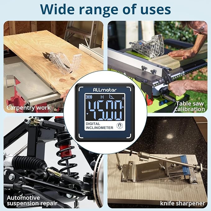 Mini Digital Rechargeable Level Box Protractor Angle Finder Level Gauge Inclinometer Magnetic Base Backlight,VA Display,Type-C Charging,IP54 for Woodworking Building Saw Blade,Construction