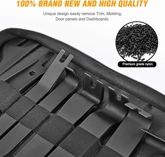 GOOACC 238Pcs Trim Removal Tool, Auto Push Pin Bumper Retainer Clip Set Fastener Terminal Remover Tool Adhesive Cable Clips Kit Car Panel Radio Removal Auto Clip Pliers, Black