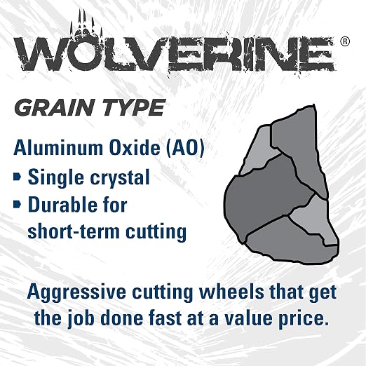 Weiler 56393 4-1/2 Inch Cutting Wheel, Wolverine AO Steel/Metal Fast Cutting, .045" A60S Type 27 7/8" Arbor, Pack of 25