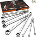 HORUSDY Extra Long Ratcheting Wrench Set, 8-22MM Double Box End, 9-Piece Metric CR-V Steel, with EVA Foam Tool Organizer