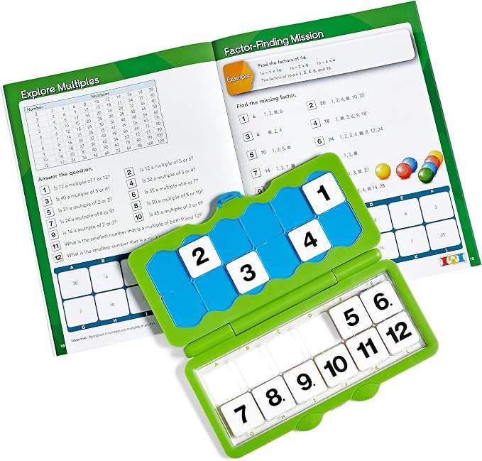 hand2mind VersaTiles Math Practice Take Along Set for Grade 4, Homeschool Curriculum, Math Workbook for Students, Elementary Classroom Must Haves, Kids Learning Activities for Fourth Grade