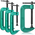 4 Pcs C Clamp Set 6 Inch Heavy Duty G-Clamps Automotive and Wood Working Clamps with Jaw Opening Sliding for DIY Carpentry Woodworking Welding and Building(6 Inch, Green)