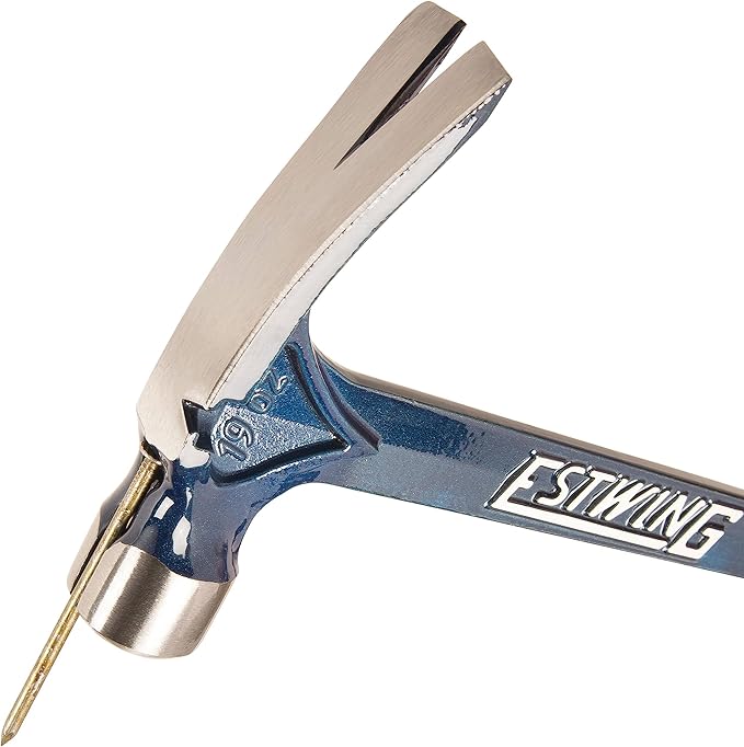 ESTWING Ultra Series Hammer - 19 oz USA Made Rip Claw Framing Hammer with Smooth Face & Shock Reduction Grip - E6-19S