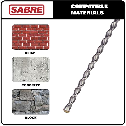 1-1/4 Inch x 39 Inch SDS Plus Rotary Hammer Drill Bit, Carbide Tipped for Brick, Stone, Concrete (1-1/4" x 37" x 39")