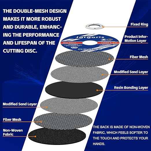50+4 Pack 6" Cut Off Wheels – .045" Ultra-Thin for Metal & Stainless Steel – Long-Lasting Abrasive Discs for Angle Grinders – Shop Favorite for Exhaust, Conduit, and Rebar Cutting (7/8" Arbor)