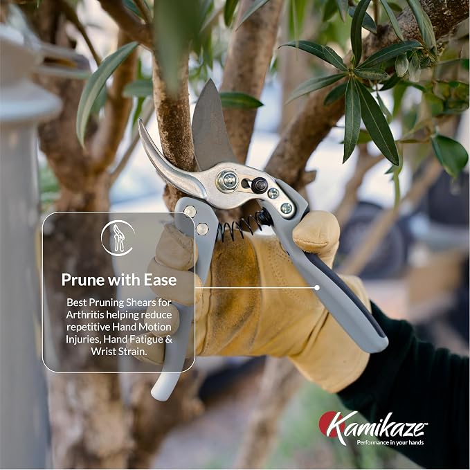 Heavy-Duty Professional Pruning Shears for Gardening, Large-Size Ergonomic Handle to Reduce Hand Fatigue, SK5 High-Carbon Steel Blade, Cuts Branches Up to 1 Inch, Garden Clippers for Tree Trimming