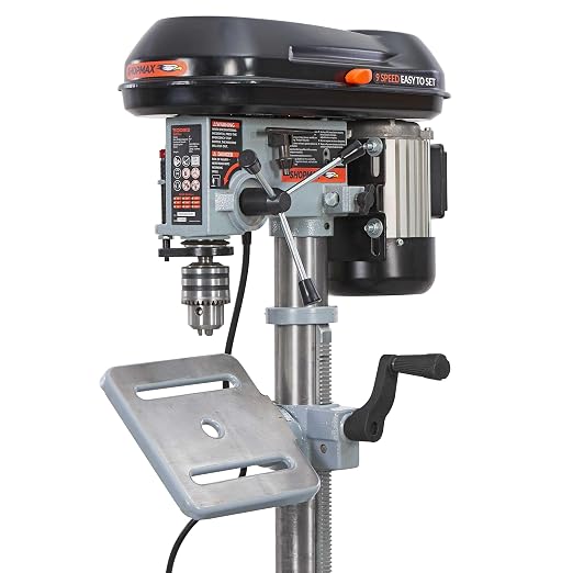 SHOPMAX 8 inch 9 adjustable speeds 4.2 Amp Benchtop Drill Press