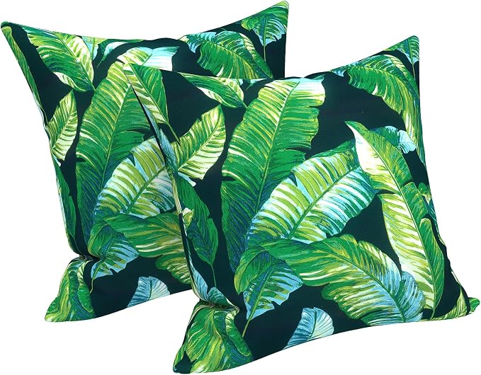 LVTXIII Outdoor/Indoor Throw Pillows, Decorative Throw Pillows with Inserts, 18"x18" Square Pillows for Bed, Couch, Sofa and Patio Furniture (Set of 2, Hanalei Lagoon)