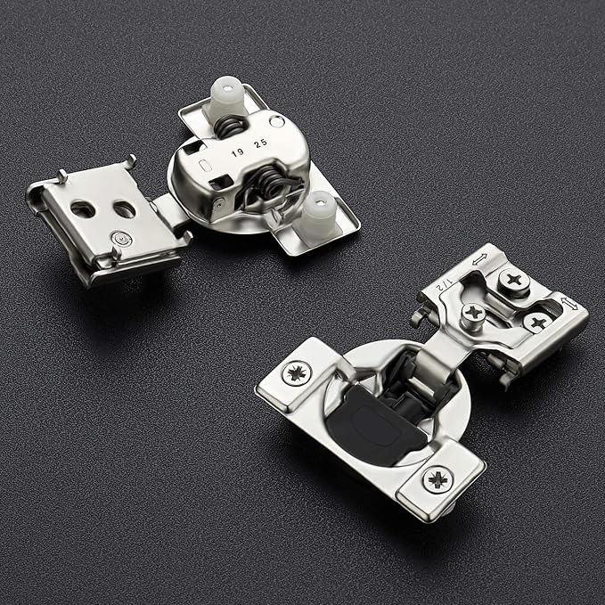Ravinte 30 Pack 15 Pairs 1/2 inch Overlay Soft Close Hinges for Kitchen Cabinet Hinges Satin Nickel Hidden Hinges Stainless Steel Concealed Hinge self Closing