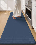 Color&Geometry Anti Fatigue Cushion Kitchen Mat for Floor -24"x87",Wide,Easy Clean, Water & Oil Proof, Anti Slip, Foam Rubber Runner Rug for Front Sink Comfort Standing,Blue