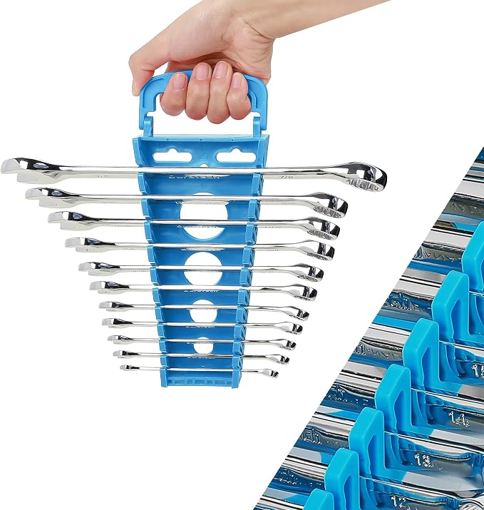 DURATECH Combination Wrench Set, Metric, 11-Piece, 8-19mm | 12-Point, CR-V Steel, Organized in Wrench Holder