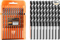 Crosstar M35 Cobalt Drill Bit Set for Hardened Metal & Stainless Steel - Titanium Aluminum Nitride Coated (TiAlN), Three-Flute Design, 10pcs 1/4" Metal Drill Bits