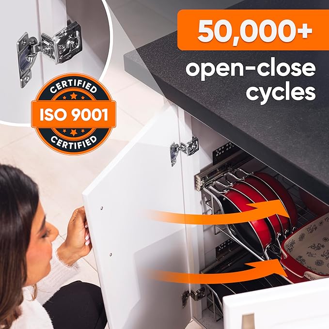 Decobasics 20 Pack Soft Close Cabinet Hinges 1-1/4" Overlay for Kitchen Cabinet Doors, Slow Self-Closing Concealed Hidden Hinges for Face Frame –Stainless Steel, 3-Way Adjustable & Quiet Close Damper