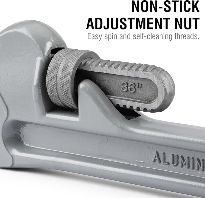 Olympia Tools Aluminum Pipe Wrench 01-636, 36 Inches, Gray