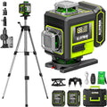 Alloyman Laser Level with Tripod, 4 × 360° Self Leveling Laser Level, Nivel Laser Green Line Lazer Leveler Tool for Picture Hanging, Home Renovation, Indoor Project, 2*Battery&Carrying Bag Included