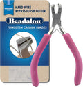 Beadalon Professional Series Tungsten Carbide Jaw Hard Wire Bypass Flush Cutter, Purple Vinyl-Free Grips, Stainless Steel, cuts up to 18 gauge Wire, 5 in