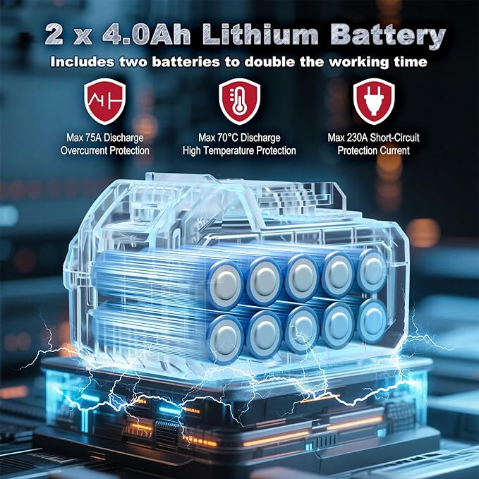 Cordless Impact Driver 2655In-lbs(300N·m) - 21V 1/4" Hex Chuck Brushless Impact Driver With 2 x 4.0Ah Batteries & Charger & 14 x Sockets Set & 10 x Screwdriver Bits for Home Projects & DIY Red
