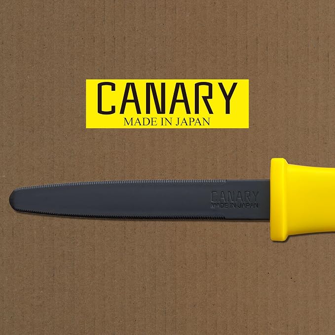 CANARY Cardboard Cutter with Non-Stick Coated Blade - 7.5" Box Cutter Utility Knife for Breaking Down Boxes & Opening Packages - Made in Japan, Yellow (Bulk 5-Pack)