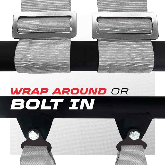 1pc Silver 5 Point Harness for Bucket Seat, Latch Release, 9 Color Options, Racing Harness 5 point, Race Car, UTV, RZR [6007]